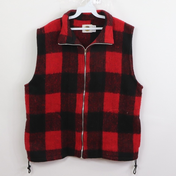 Mens plaid outdoor vest Clearance